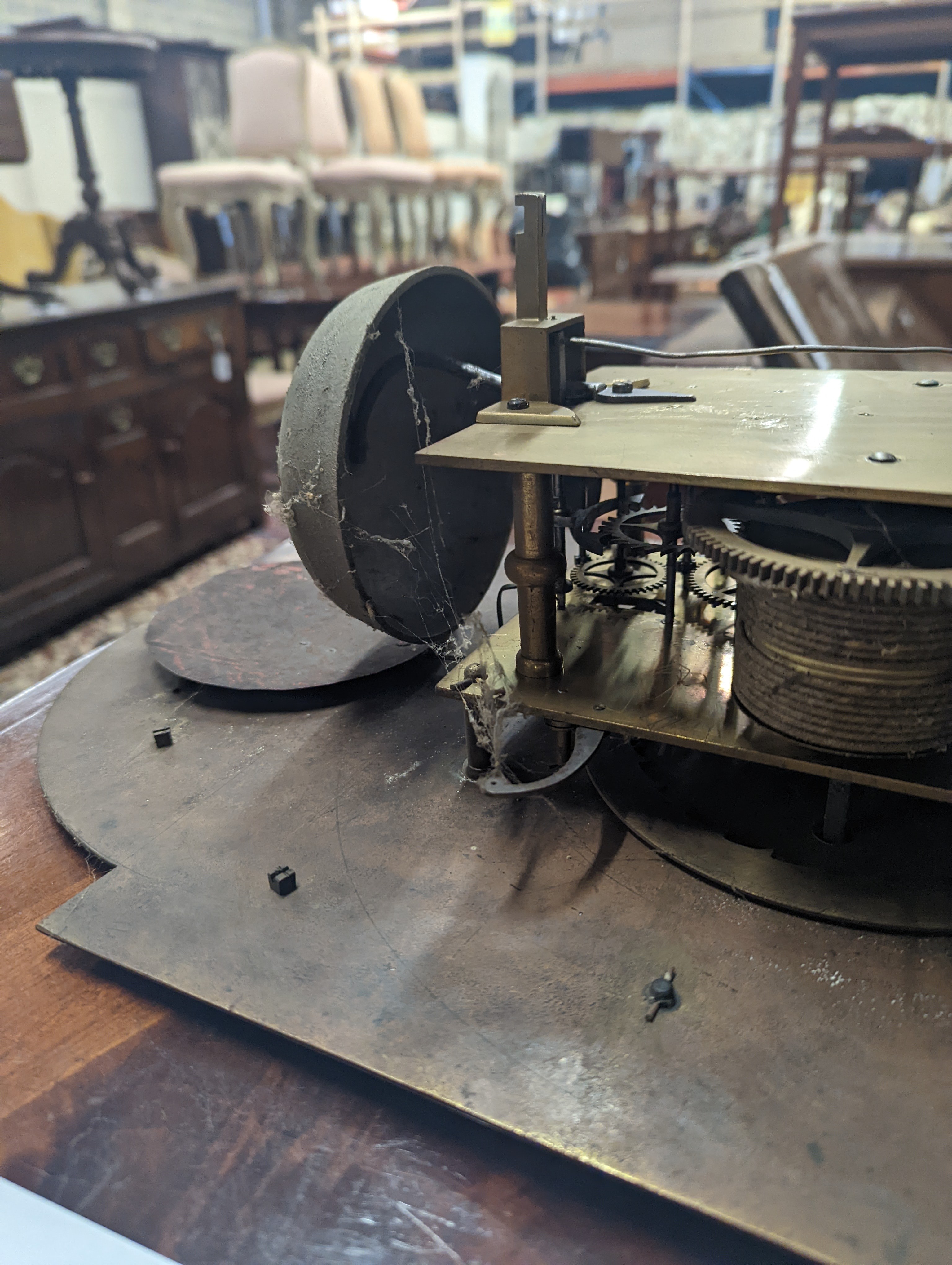 A George III oak 8 day longcase clock, marked William Carter, London (later cased), height 220cm
